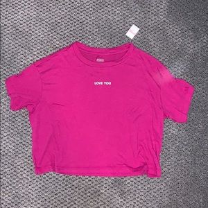 BRAND NEW/NEVER WORN VS PINK cropped tee